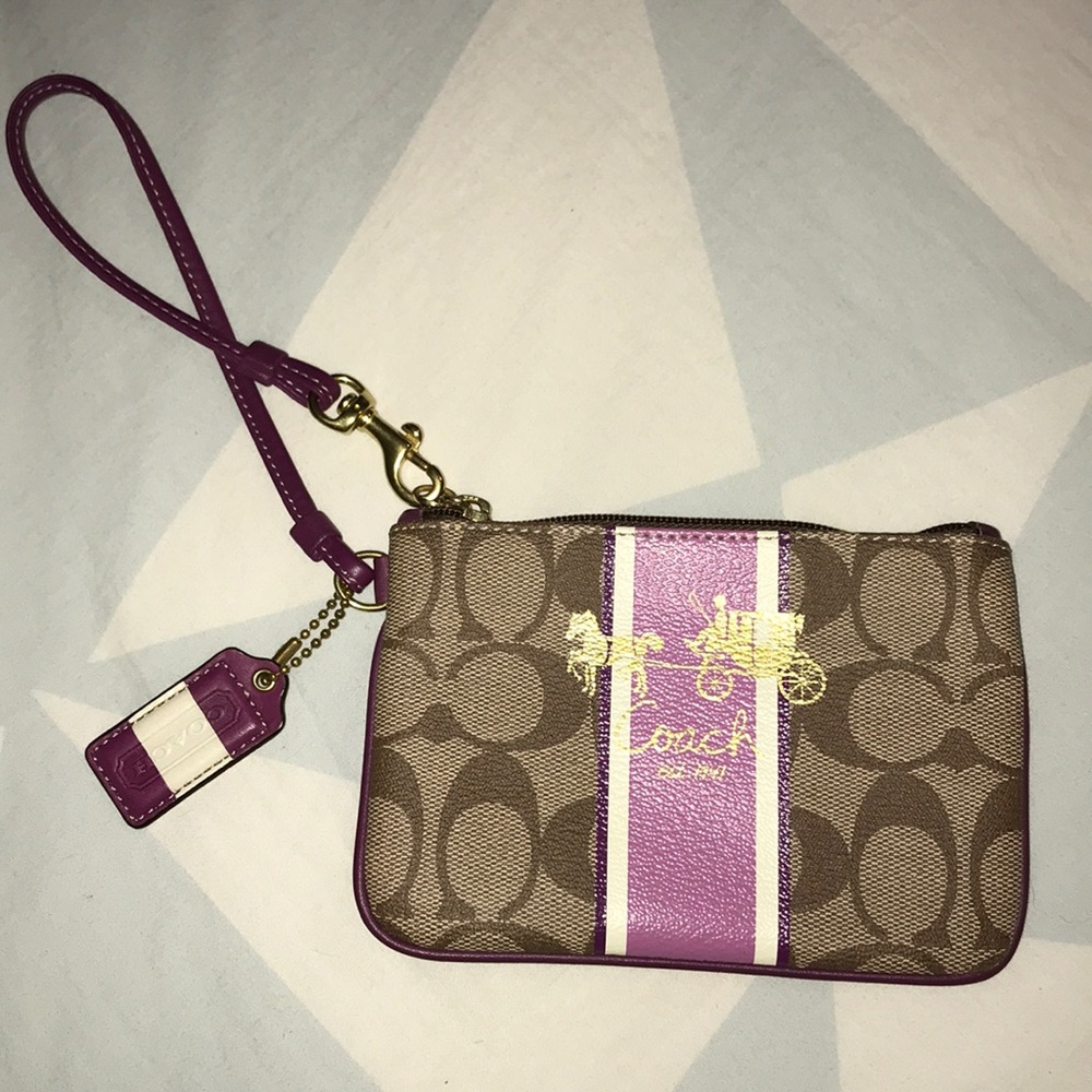 COACH Stripe Wristlet
